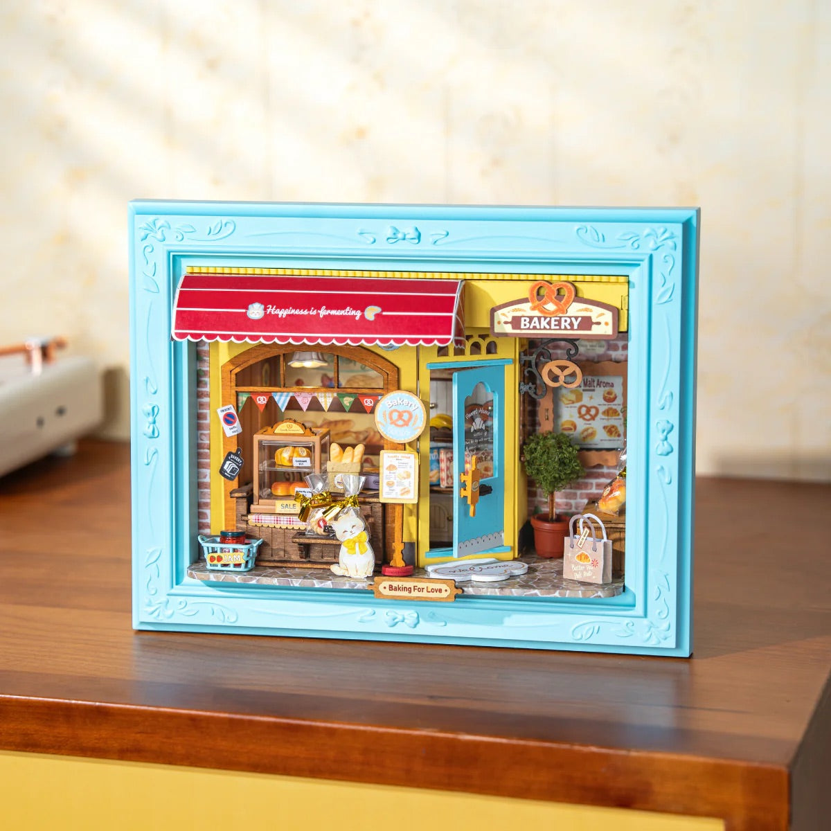 Fluffy Cat Bakery Framed Miniature Diorama