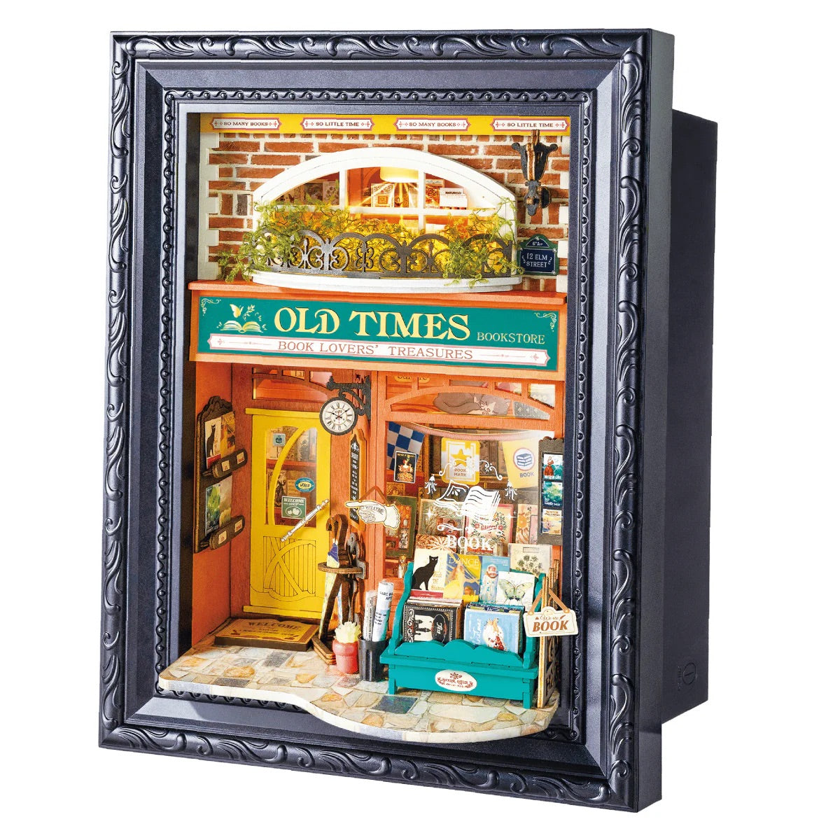 Old Times Bookstore Framed Miniature Diorama