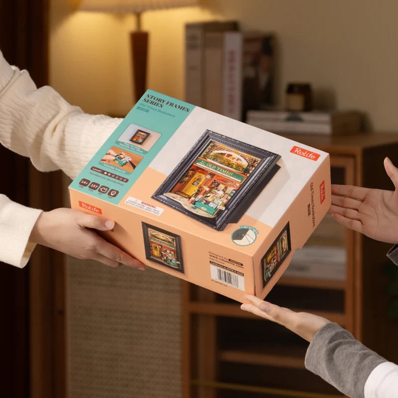 Old Times Bookstore Framed Miniature Diorama