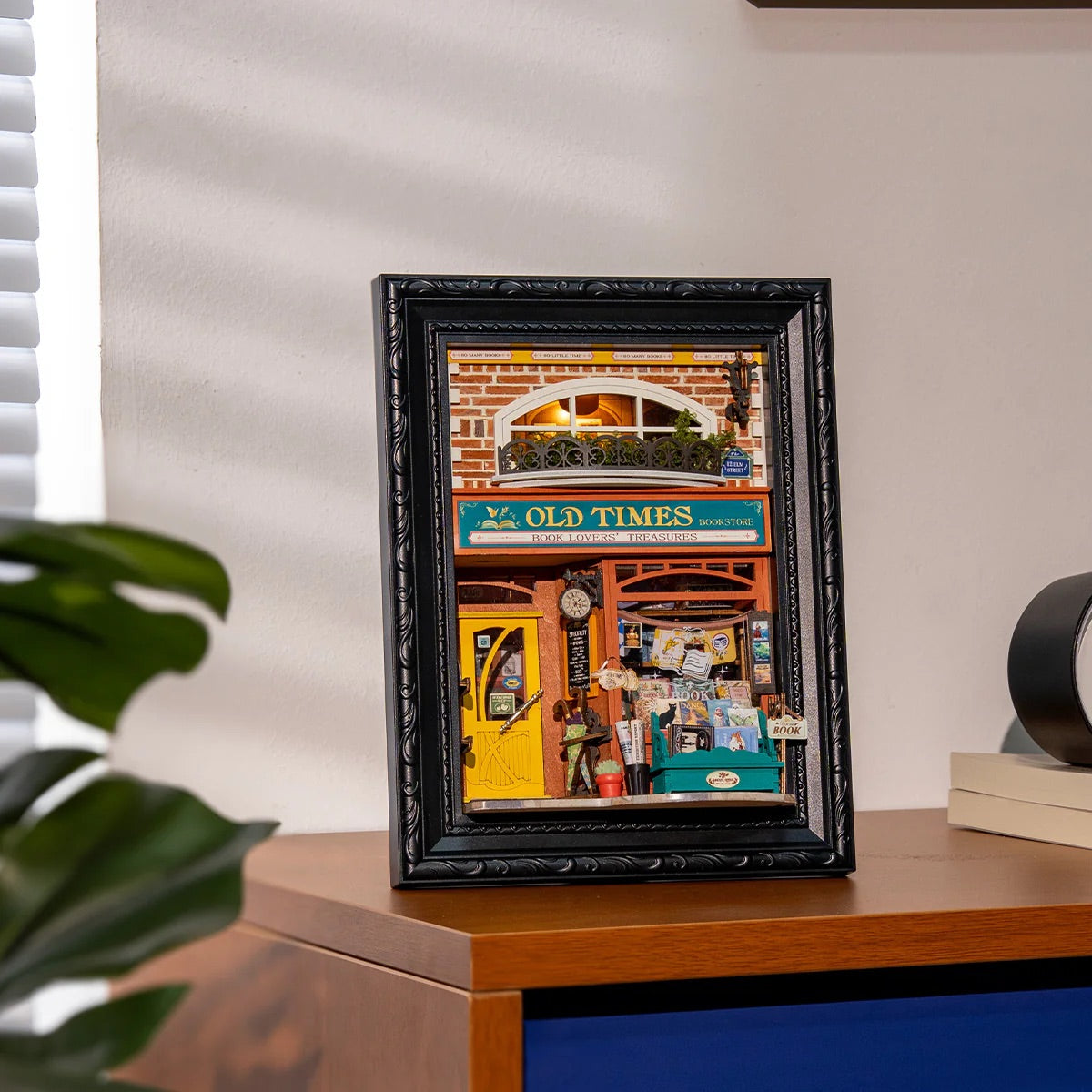 Old Times Bookstore Framed Miniature Diorama