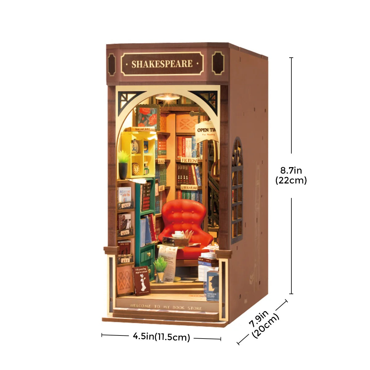Bookstore Book Nook Miniature DIY Kit | Hobbynella