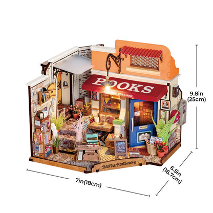 Bookstore Miniature DIY Kit | Hobbynella