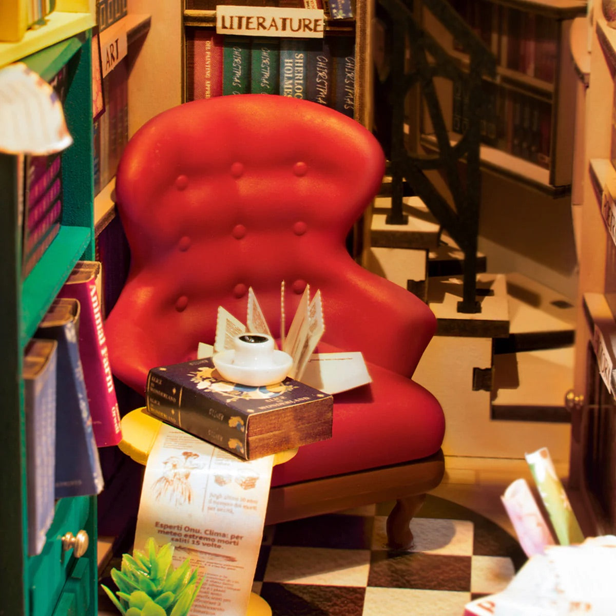 Bookstore Book Nook Miniature DIY Kit | Hobbynella