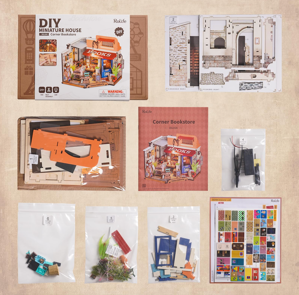 Bookstore Miniature DIY Kit | Hobbynella
