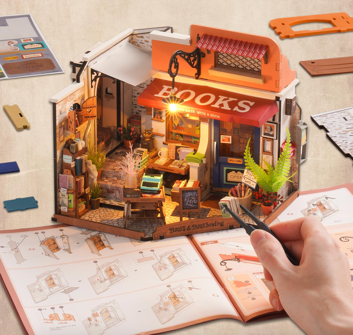 Bookstore Miniature DIY Kit | Hobbynella