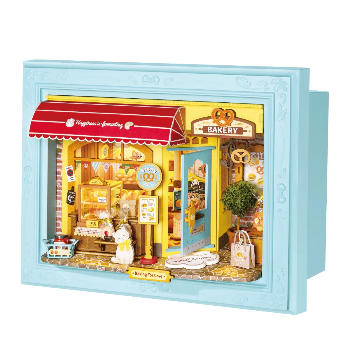 Fluffy Cat Bakery Framed Miniature Diorama
