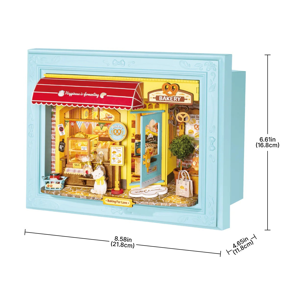 Fluffy Cat Bakery Framed Miniature Diorama