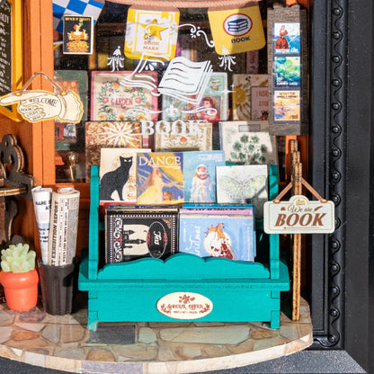 Old Times Bookstore Framed Miniature Diorama