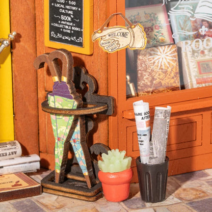 Old Times Bookstore Framed Miniature Diorama