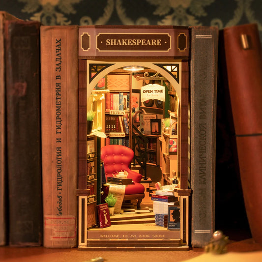 Bookstore Book Nook Miniature DIY Kit | Hobbynella