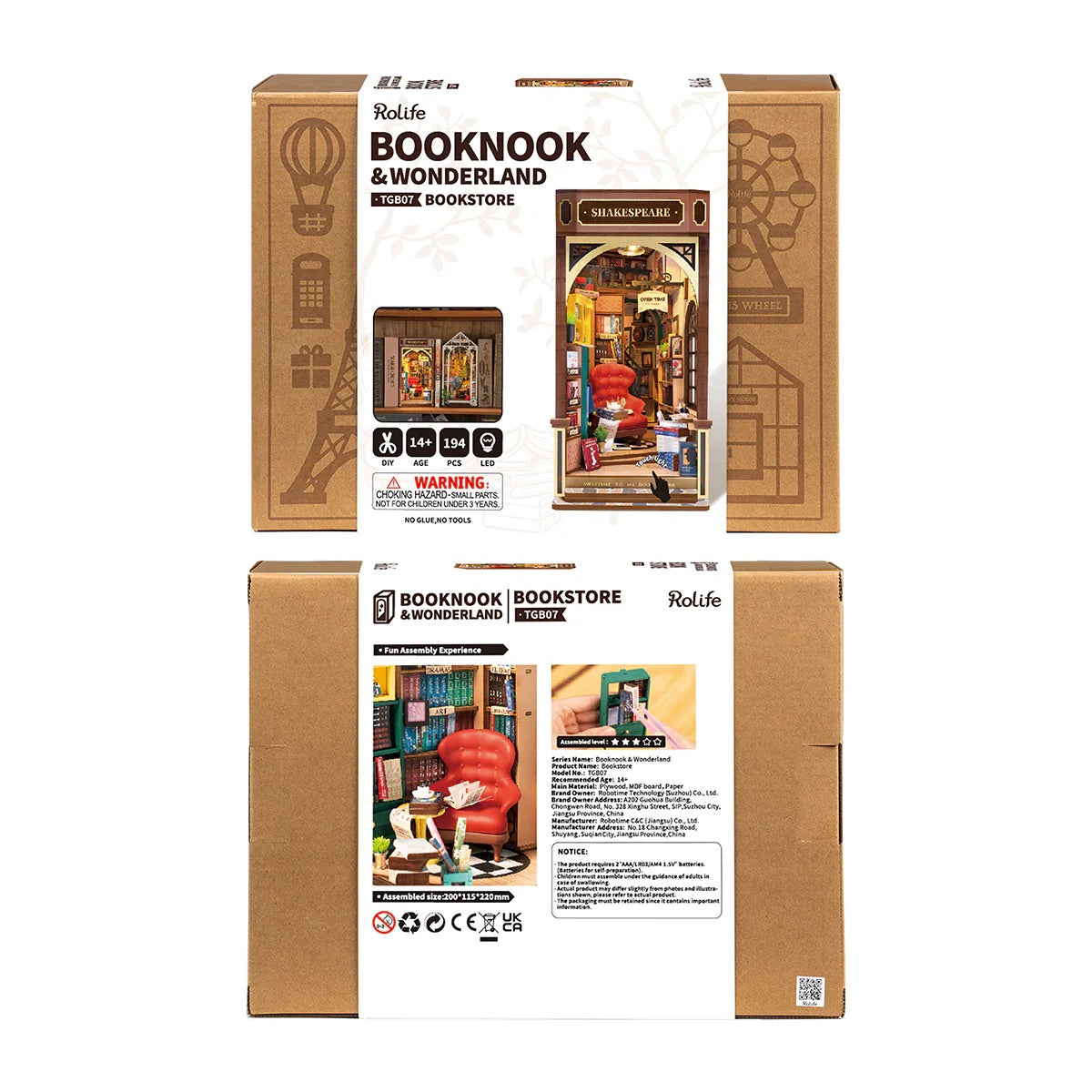 Bookstore Book Nook Miniature DIY Kit | Hobbynella
