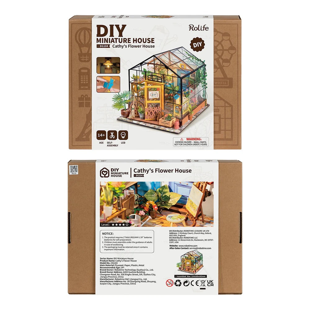 Cathy's Flower House Miniature DIY Kit | Hobbynella