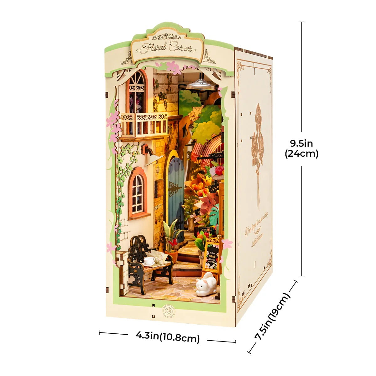 Floral Corner Book Nook Miniature DIY Kit | Hobbynella