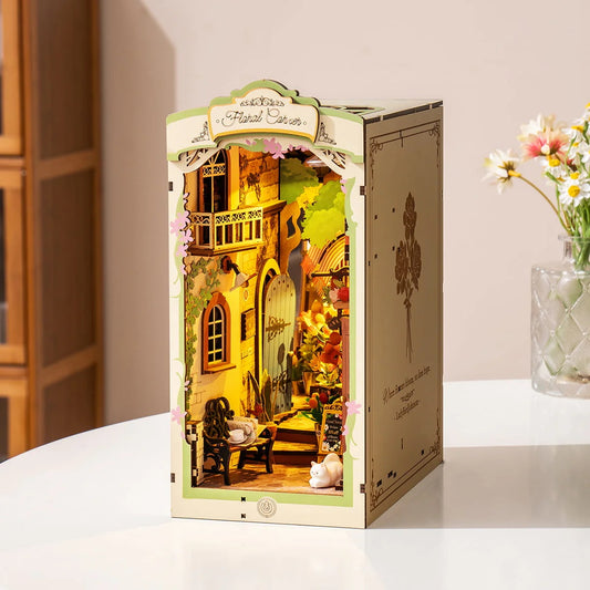 Floral Corner Book Nook Miniature DIY Kit | Hobbynella