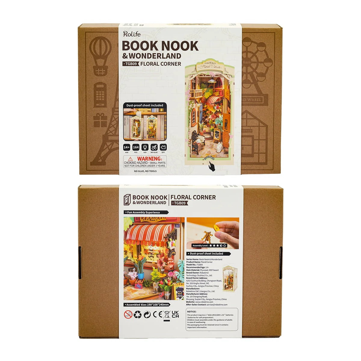 Floral Corner Book Nook Miniature DIY Kit | Hobbynella