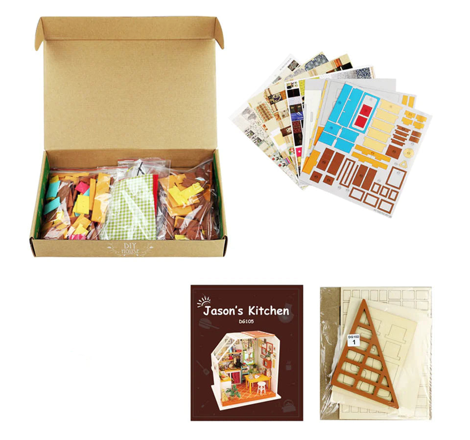 Jason's Kitchen Miniature DIY Kit | Hobbynella