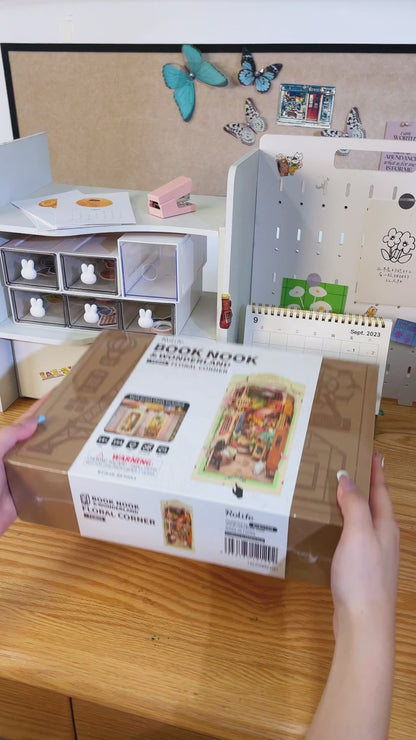 Floral Corner Book Nook Miniature DIY Kit